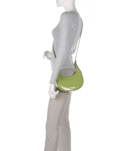 Whisper Patent Schultertasche Leder grün