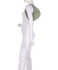 Whisper Schultertasche genarbtes Rindsleder graugrün