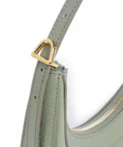 Whisper Schultertasche genarbtes Rindsleder graugrün