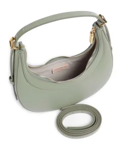 Whisper Schultertasche genarbtes Rindsleder graugrün