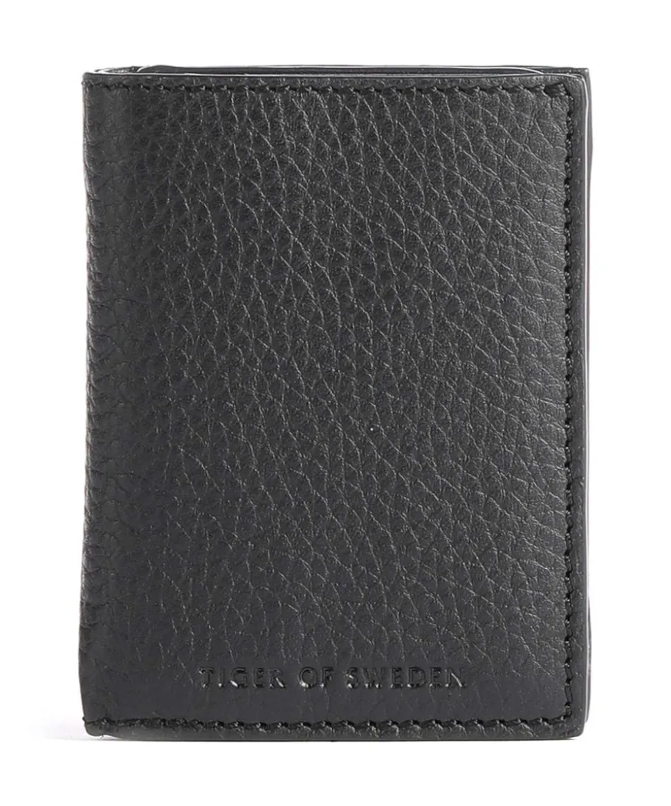 Whitan Geldbörse genarbtes Rindsleder schwarz