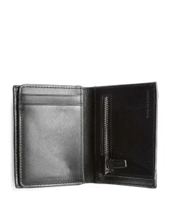 Whitan Geldbörse genarbtes Rindsleder schwarz