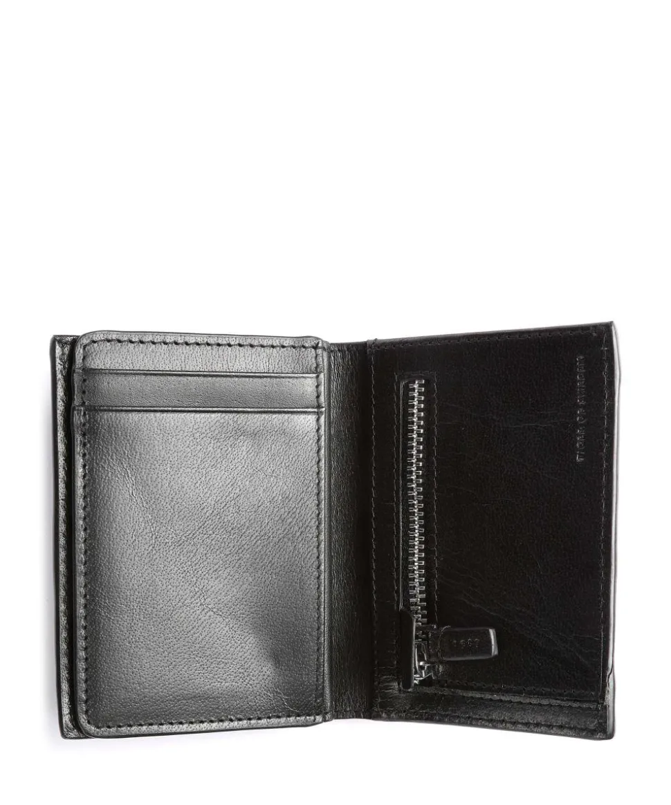 Whitan Geldbörse genarbtes Rindsleder schwarz