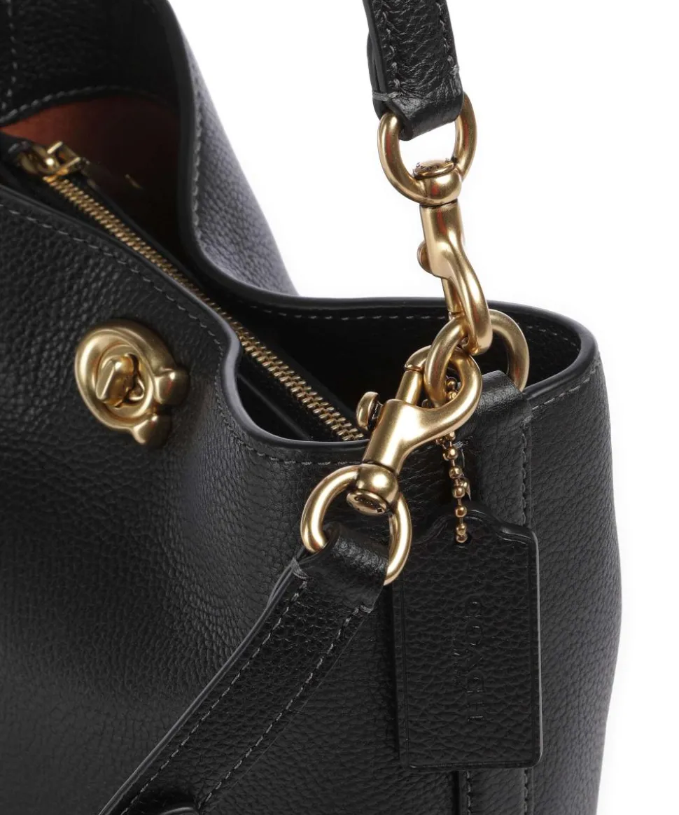 Willow Soft 19 Beuteltasche genarbtes Leder schwarz