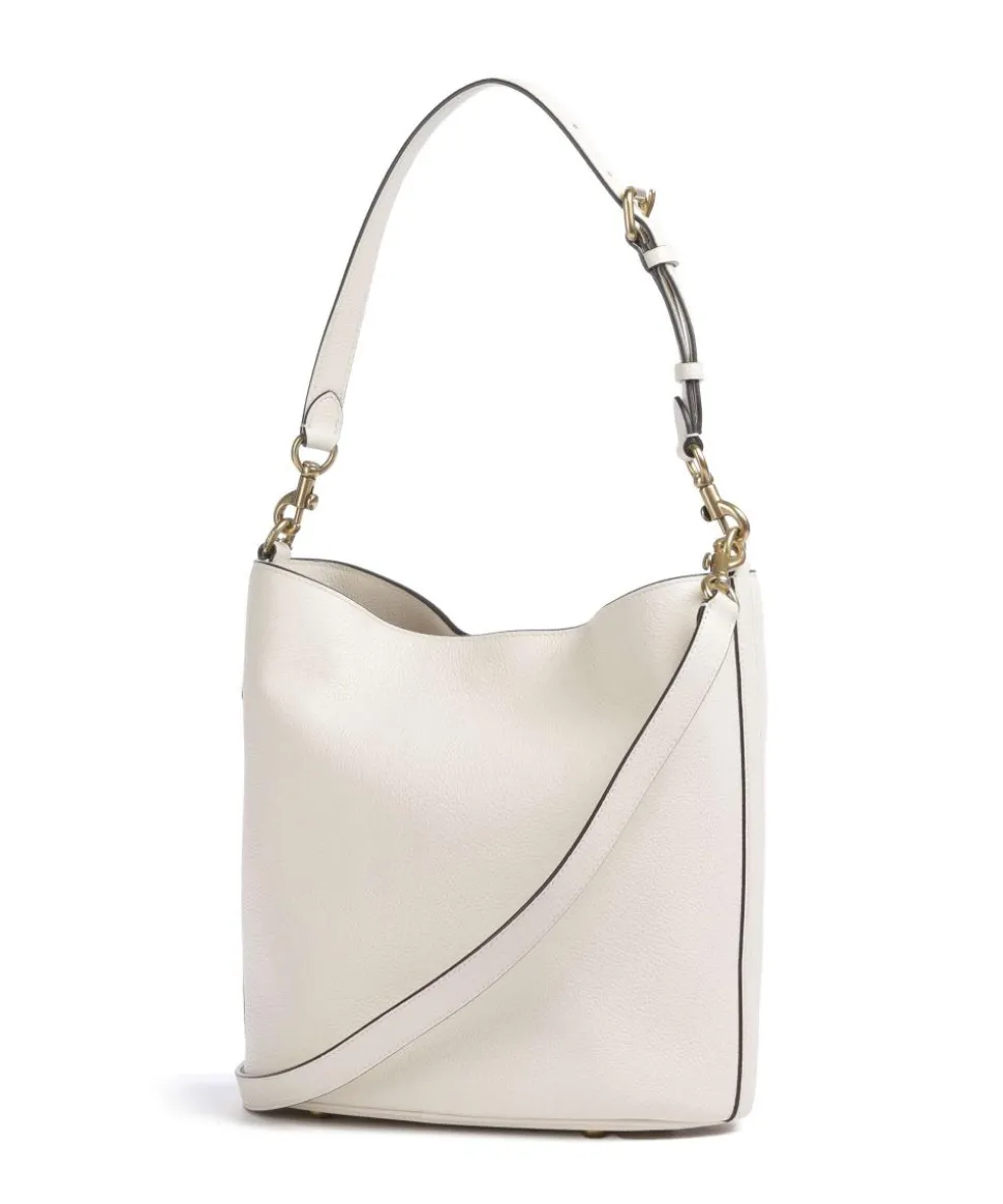 Willow Soft Beuteltasche genarbtes Leder elfenbein