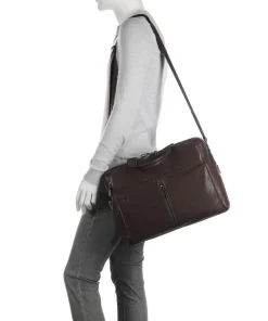 Wollem Laptoptasche 15″ genarbtes Rindsleder dunkelbraun