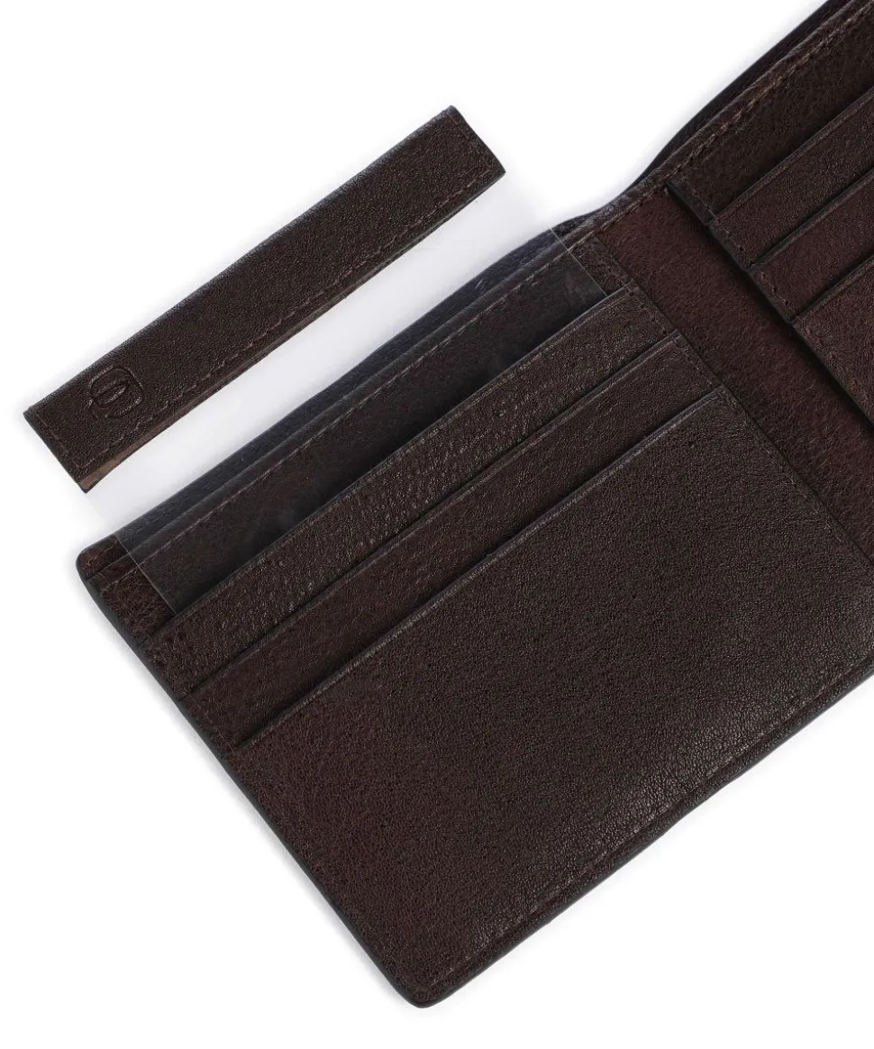 Wollem RFID Geldbörse genarbtes Rindsleder dunkelbraun