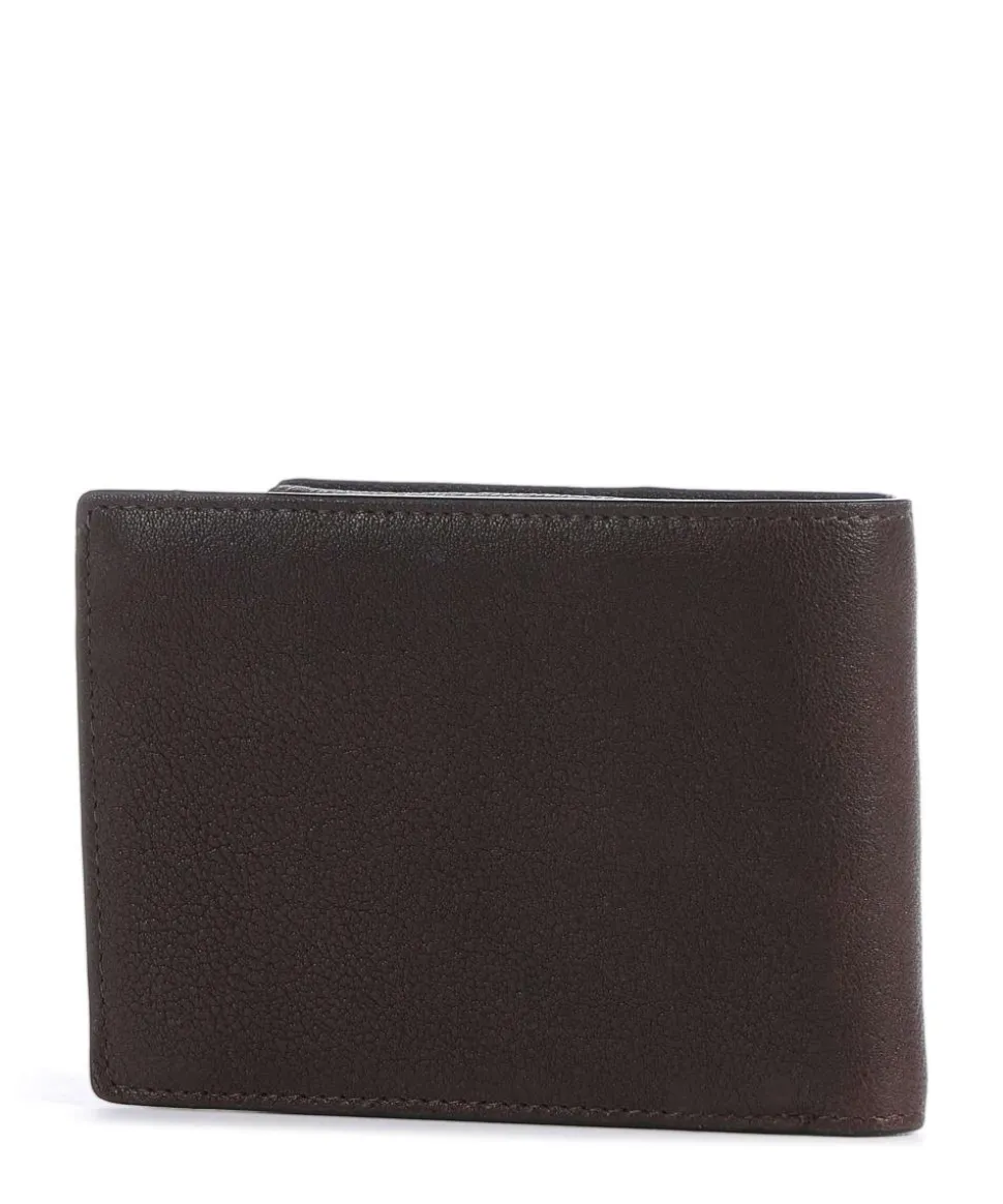 Wollem RFID Geldbörse genarbtes Rindsleder dunkelbraun