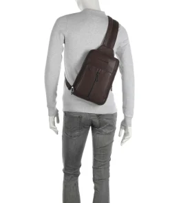 Wollem Slingbag 10″ genarbtes Rindsleder dunkelbraun