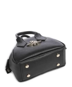 Yasmine Saffiano Mini Umhängetasche Lederimitat schwarz