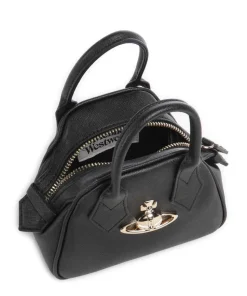 Yasmine Saffiano Mini Umhängetasche Lederimitat schwarz