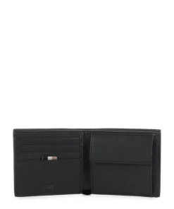 Zair Geldbörse recyceltes Leder schwarz