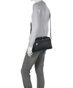 Zair Umhängetasche Lederimitat schwarz