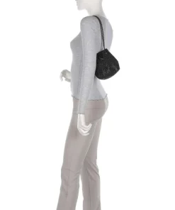 Zalina Schultertasche Aluminium schwarz