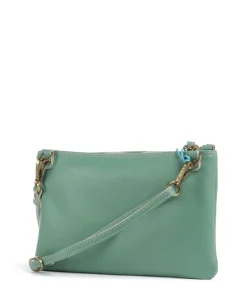 Zante Olly Umhängetasche genarbtes Kalbsleder grünblau