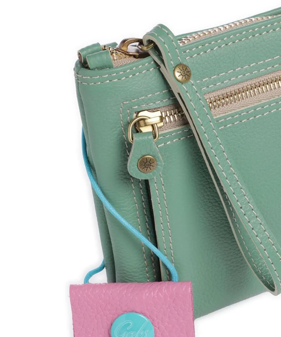 Zante Olly Umhängetasche genarbtes Kalbsleder grünblau