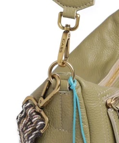 Zante Polly Beuteltasche genarbtes Kalbsleder grün