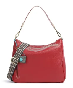 Zante Polly Beuteltasche genarbtes Kalbsleder rot