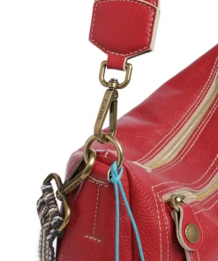 Zante Polly Beuteltasche genarbtes Kalbsleder rot