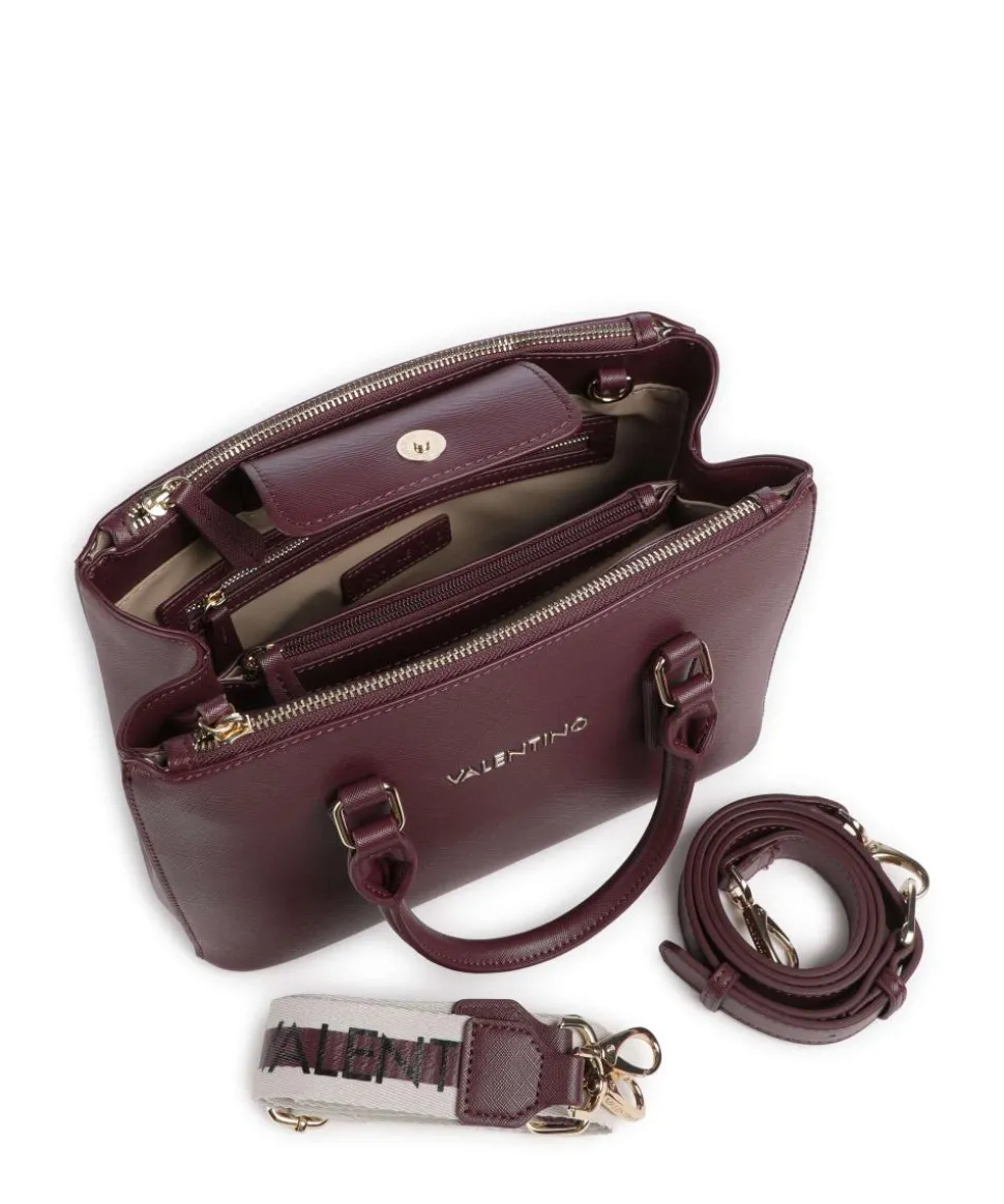 Zero Re Handtasche Lederimitat brombeer