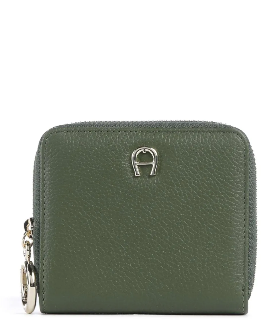 Zita Geldbörse genarbtes Rindsleder dunkelgrün