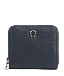 Zita Geldbörse genarbtes Rindsleder dunkelblau