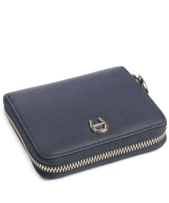 Zita Geldbörse genarbtes Rindsleder dunkelblau