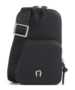 Zita Handytasche genarbtes Rindsleder schwarz