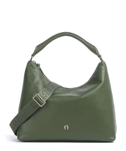 Zita M Beuteltasche genarbtes Rindsleder dunkelgrün