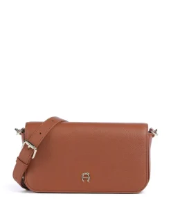 Zita S Umhängetasche genarbtes Rindsleder braun