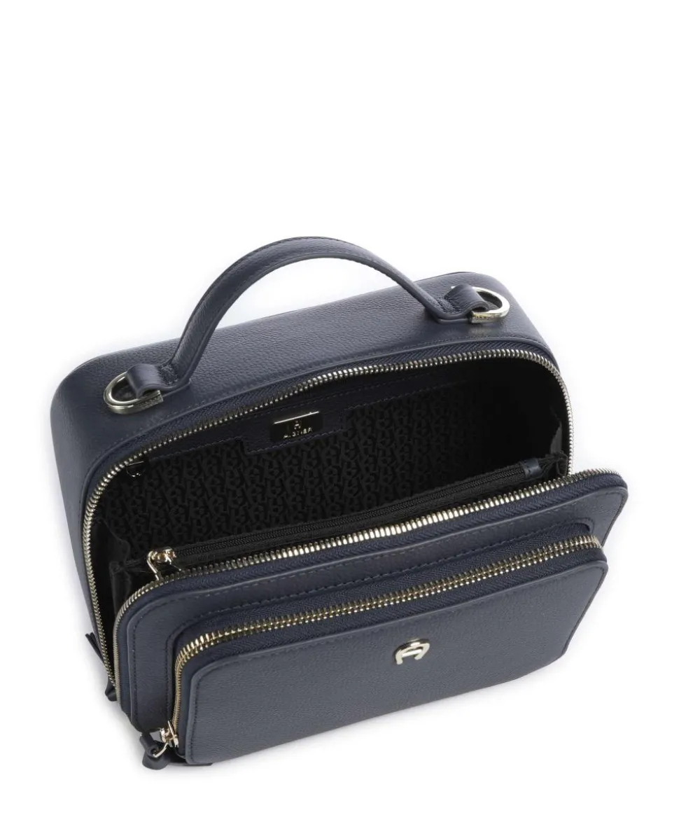 Zita S Umhängetasche genarbtes Rindsleder dunkelblau