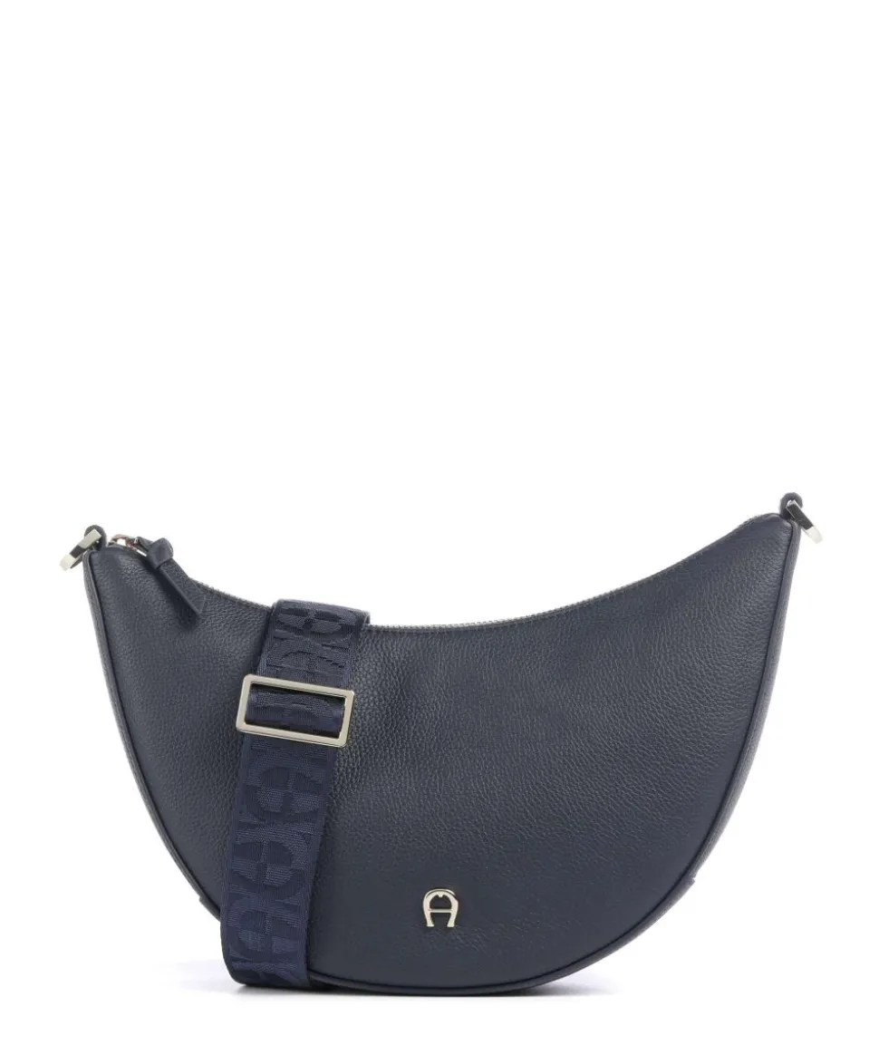 Zita S Umhängetasche genarbtes Rindsleder dunkelblau