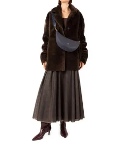 Zita S Umhängetasche genarbtes Rindsleder dunkelblau