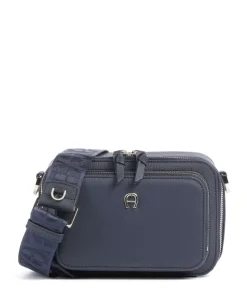 Zita S Umhängetasche genarbtes Rindsleder dunkelblau