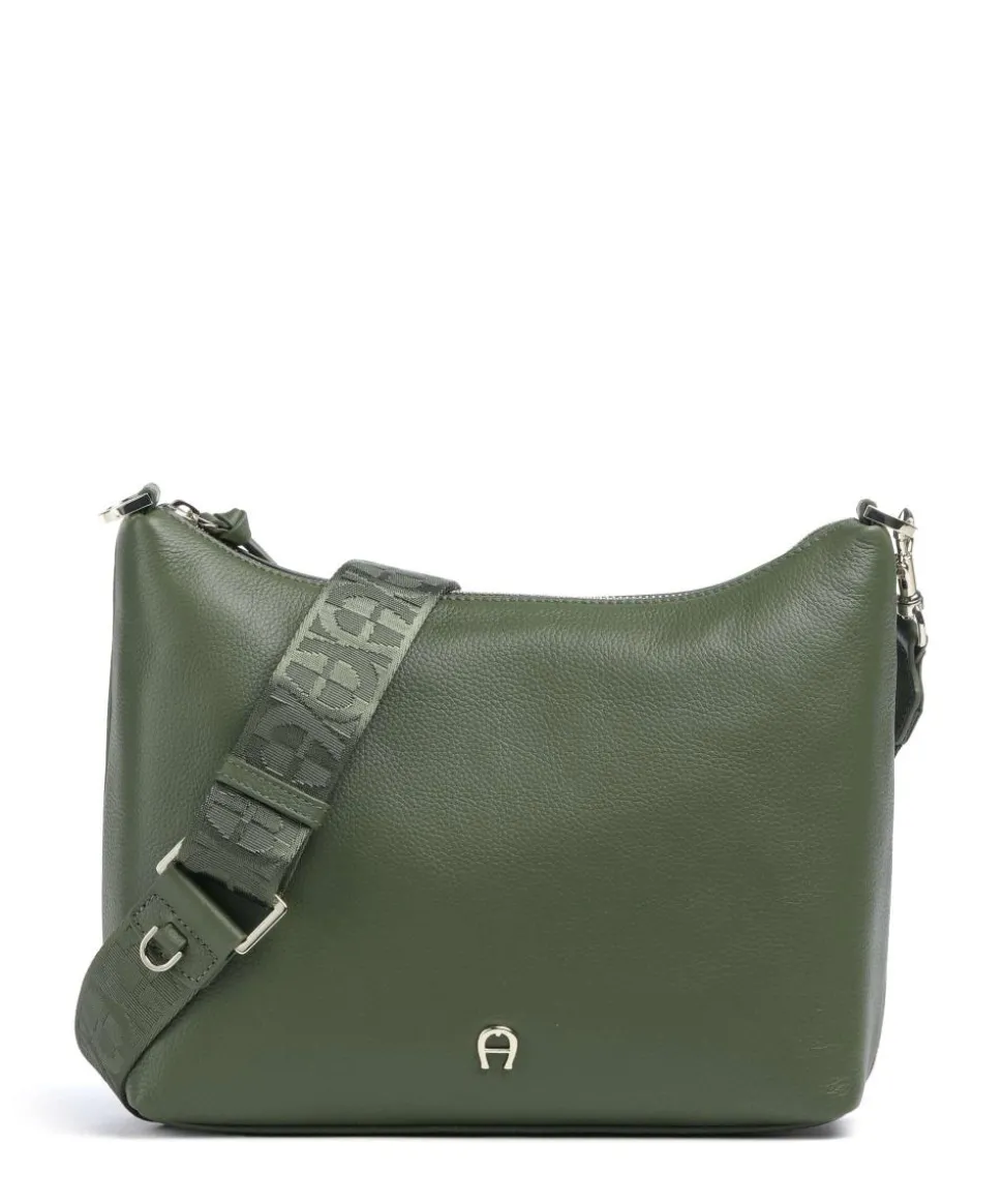 Zita S Umhängetasche genarbtes Rindsleder dunkelgrün