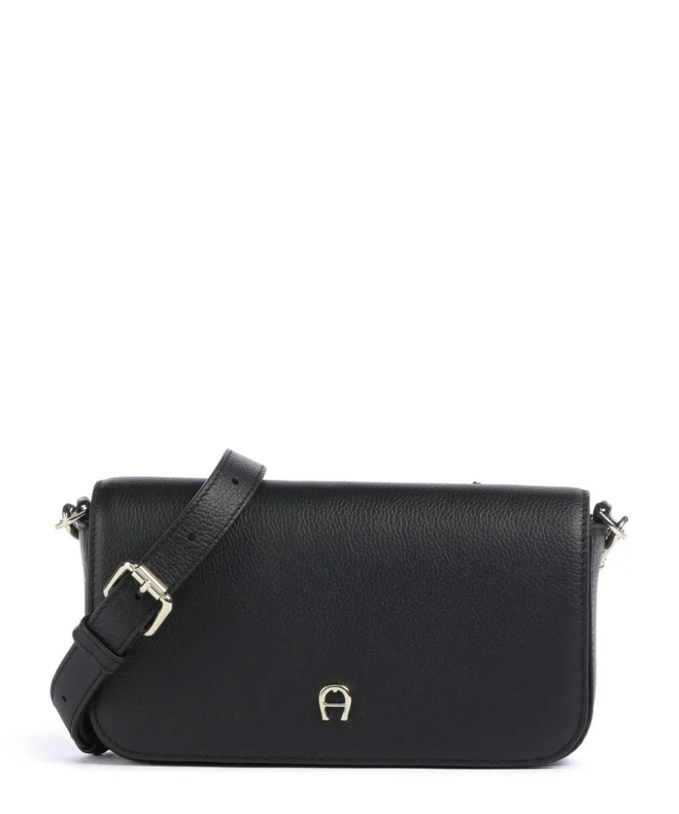 Zita S Umhängetasche genarbtes Rindsleder schwarz