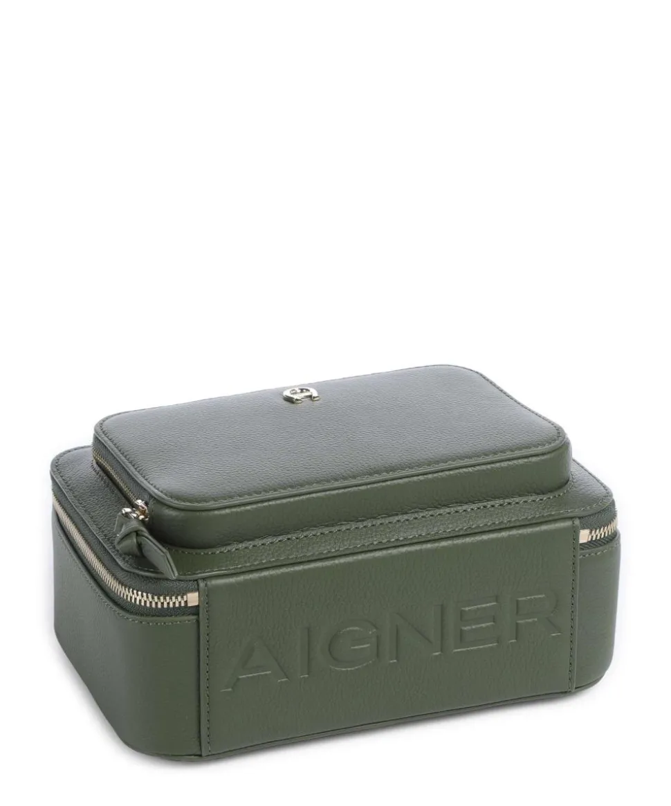 Zita S Umhängetasche genarbtes Rindsleder dunkelgrün