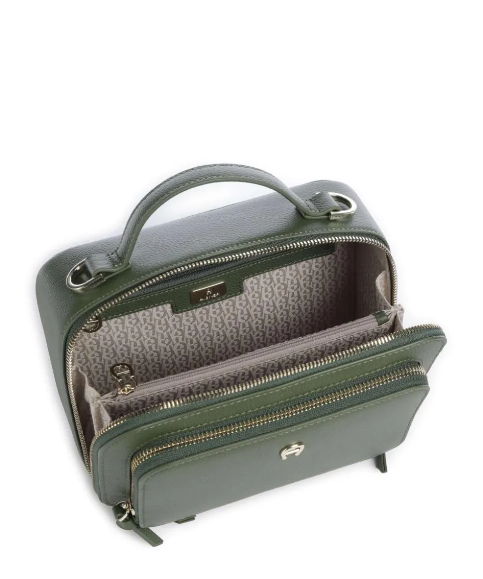 Zita S Umhängetasche genarbtes Rindsleder dunkelgrün