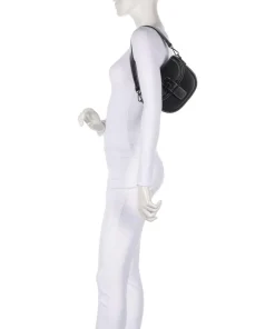 Zita Schultertasche Lederimitat schwarz