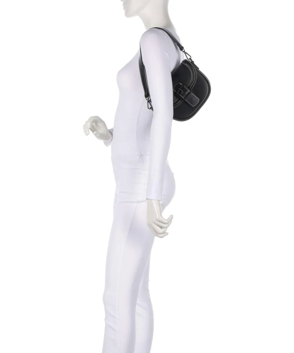 Zita Schultertasche Lederimitat schwarz