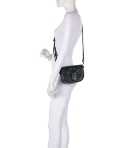 Zita Schultertasche Lederimitat schwarz