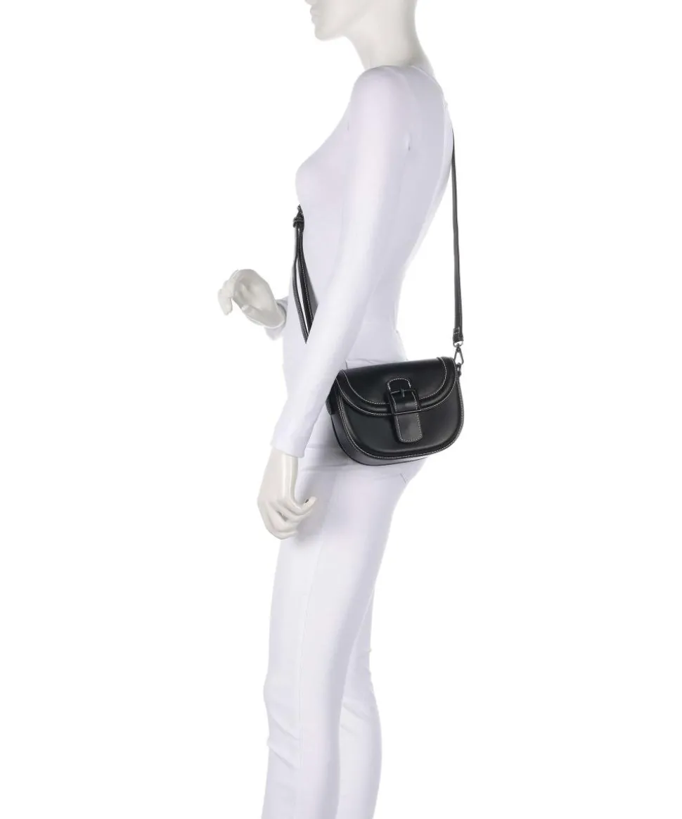 Zita Schultertasche Lederimitat schwarz