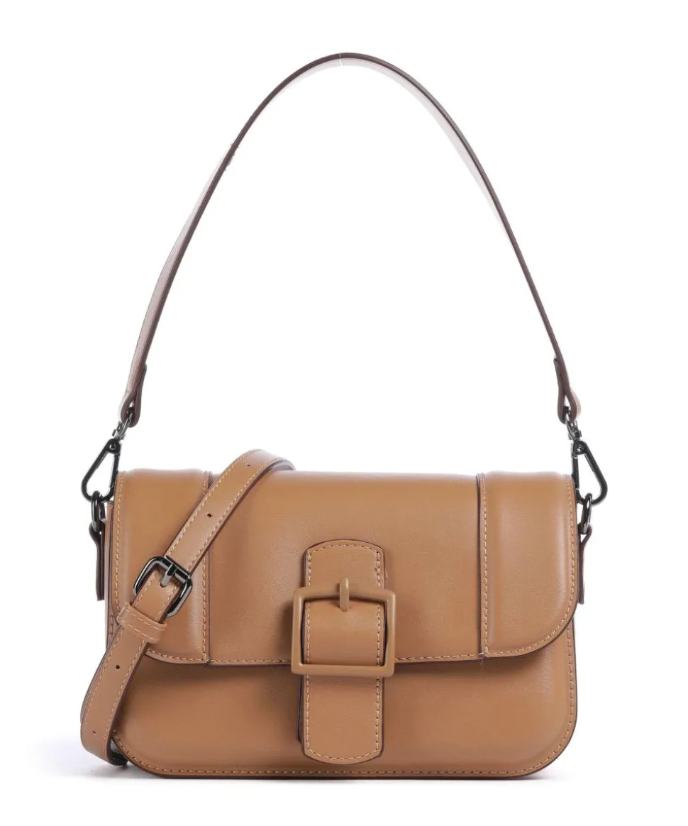 Zita Schultertasche Lederimitat cognac