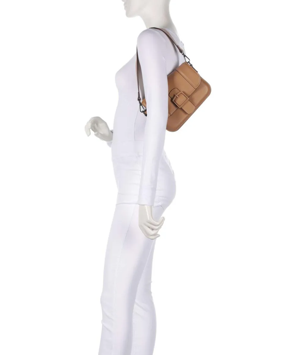 Zita Schultertasche Lederimitat cognac