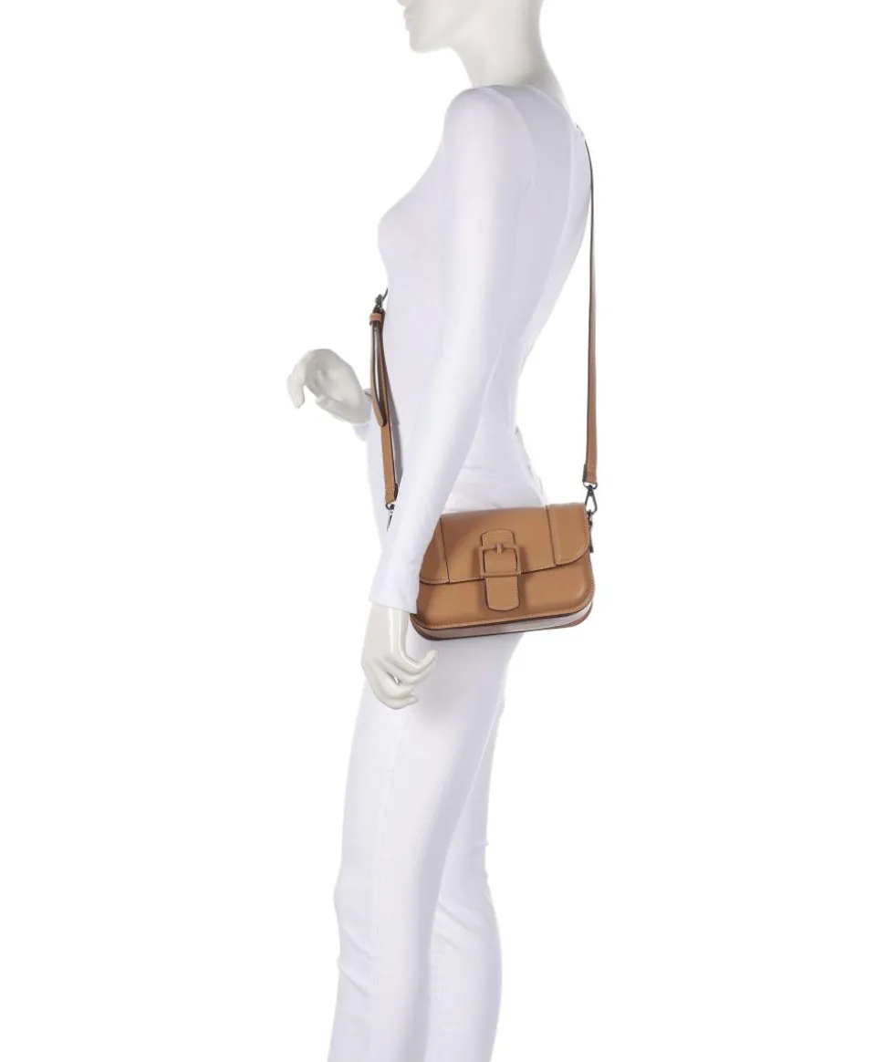 Zita Schultertasche Lederimitat cognac