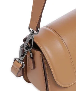 Zita Schultertasche Lederimitat cognac