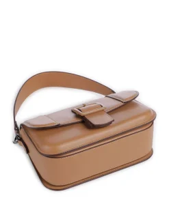 Zita Schultertasche Lederimitat cognac