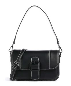 Zita Schultertasche Lederimitat schwarz