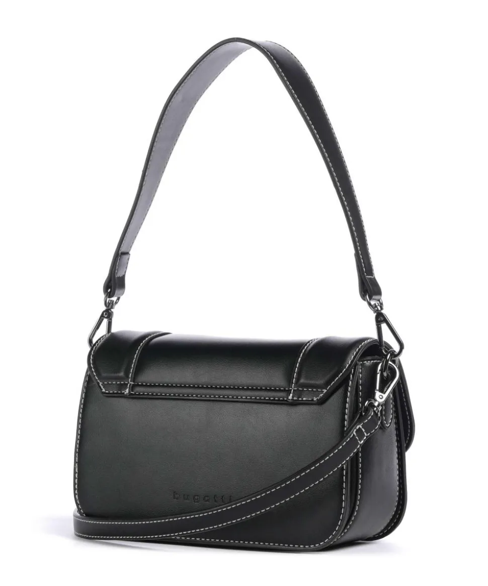 Zita Schultertasche Lederimitat schwarz