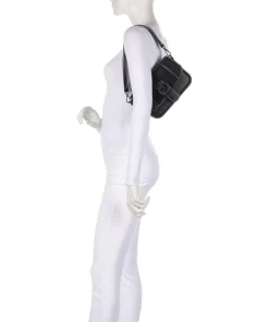 Zita Schultertasche Lederimitat schwarz